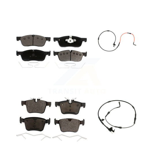 Ceramic Disc Brake Pads And Wear Sensors Front Rear Kit For Jaguar XE