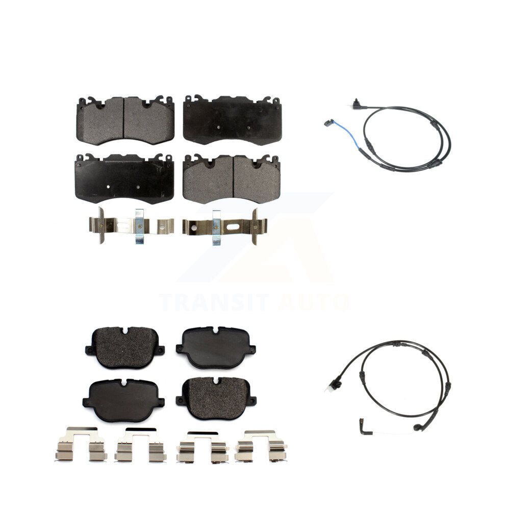 Ceramic Disc Brake Pad And Wear Sensor Front Rear Kit For Land Rover Range Sport