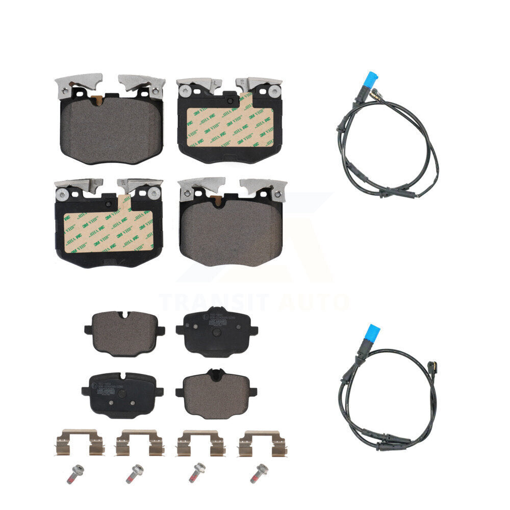 Ceramic Disc Brake Pads And Wear Sensors Front Rear Kit For BMW X3