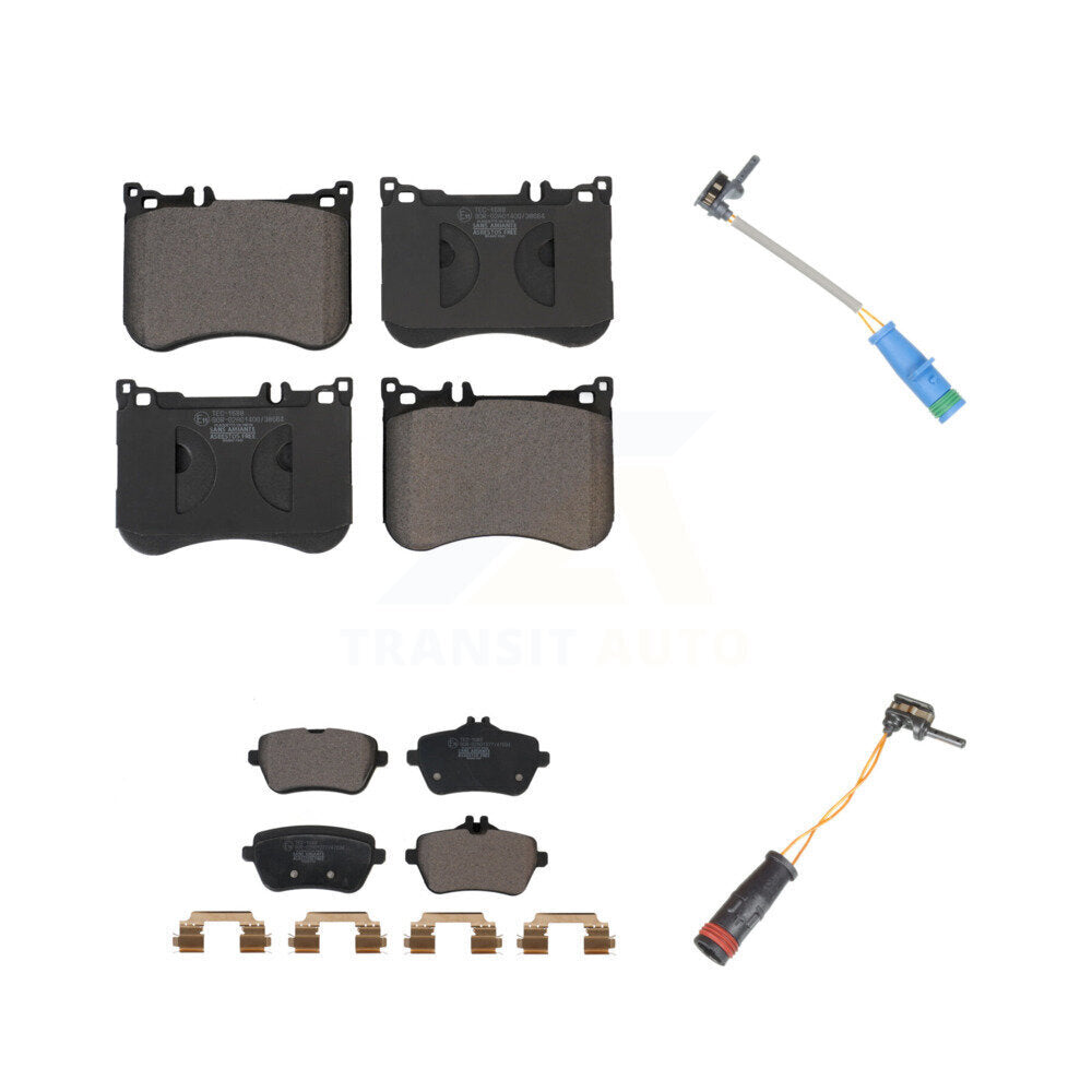 Ceramic Brake Pads & Wear Sensor Front Rear Kit For Mercedes-Benz S550 S560 S450