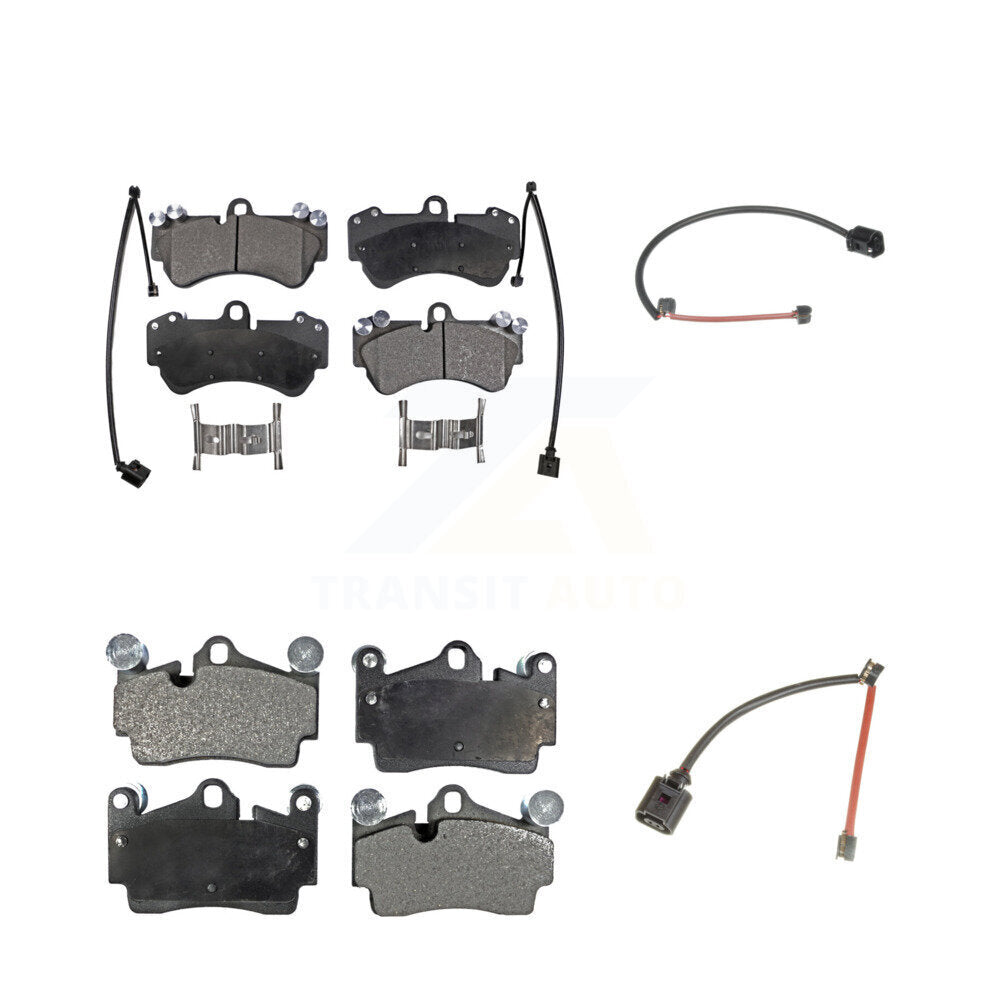 Ceramic Disc Brake Pads And Wear Sensors Front Rear Kit For Porsche Cayenne