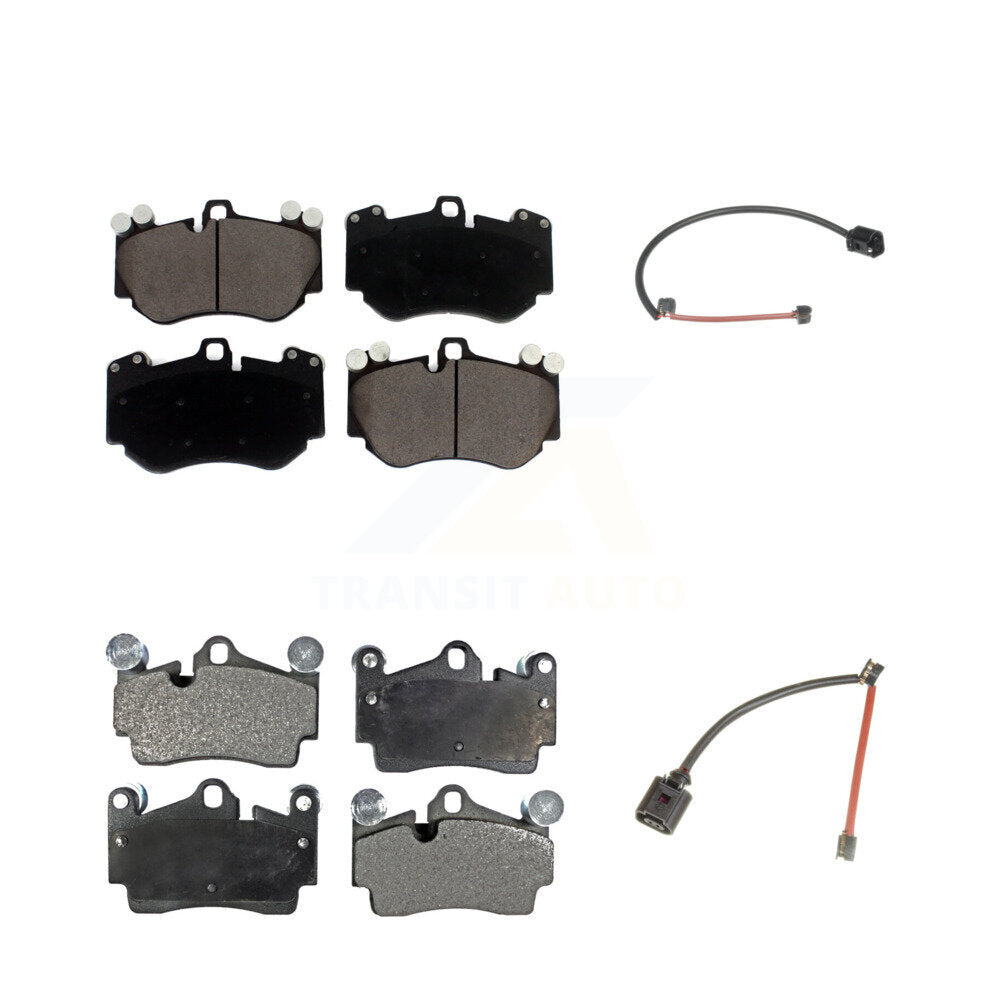 Ceramic Disc Brake Pads And Wear Sensors Front Rear Kit For Porsche Cayenne
