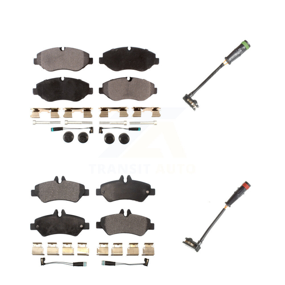 Ceramic Disc Brake Pads Extra Wear Sensor Front Rear Kit For Sprinter 2500 Dodge