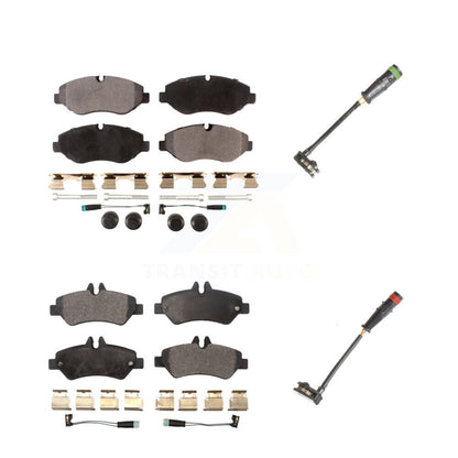 Ceramic Disc Brake Pads Extra Wear Sensor Front Rear Kit For Sprinter 2500 Dodge