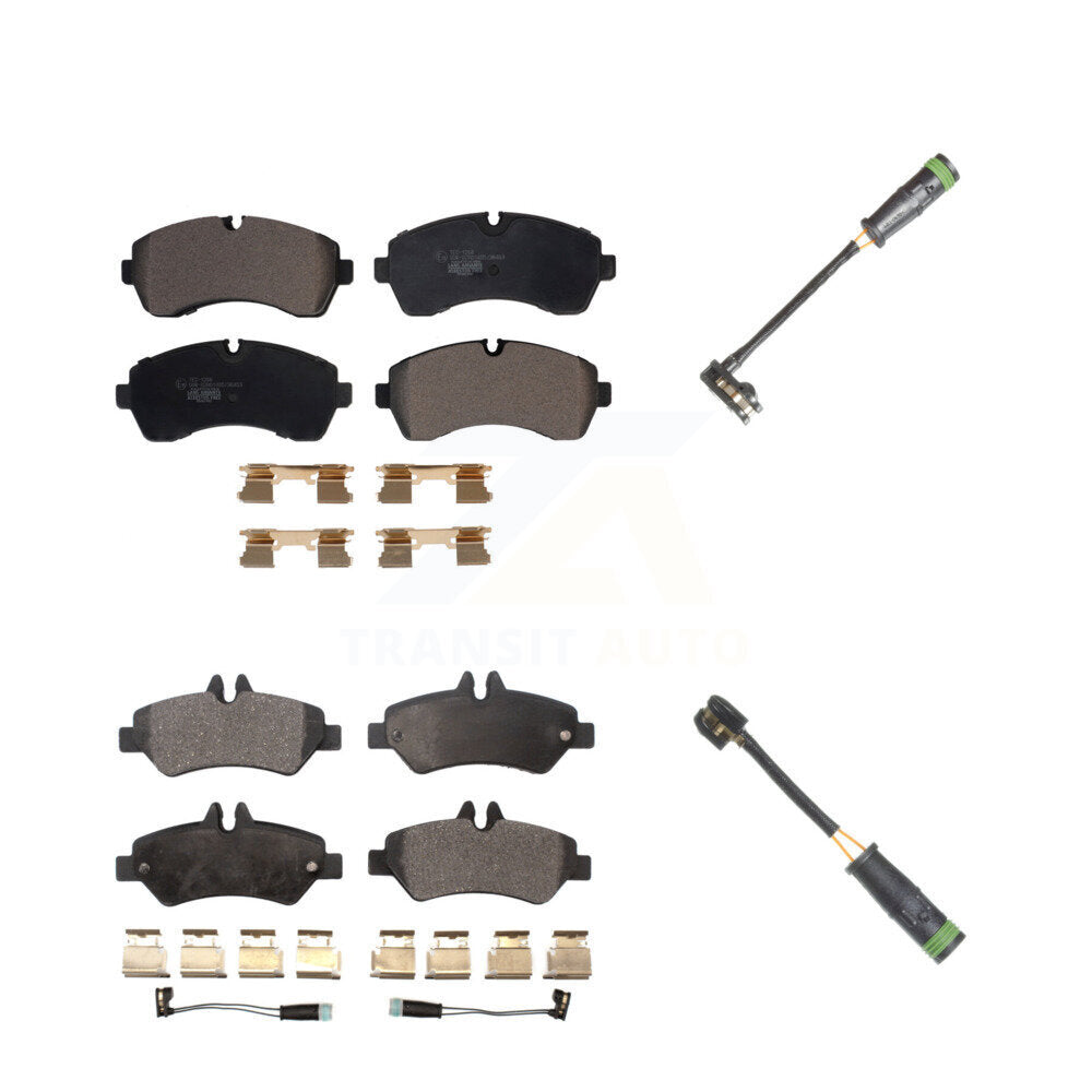 Ceramic Disc Brake Pads And Extra Wear Sensors Front Rear Kit For