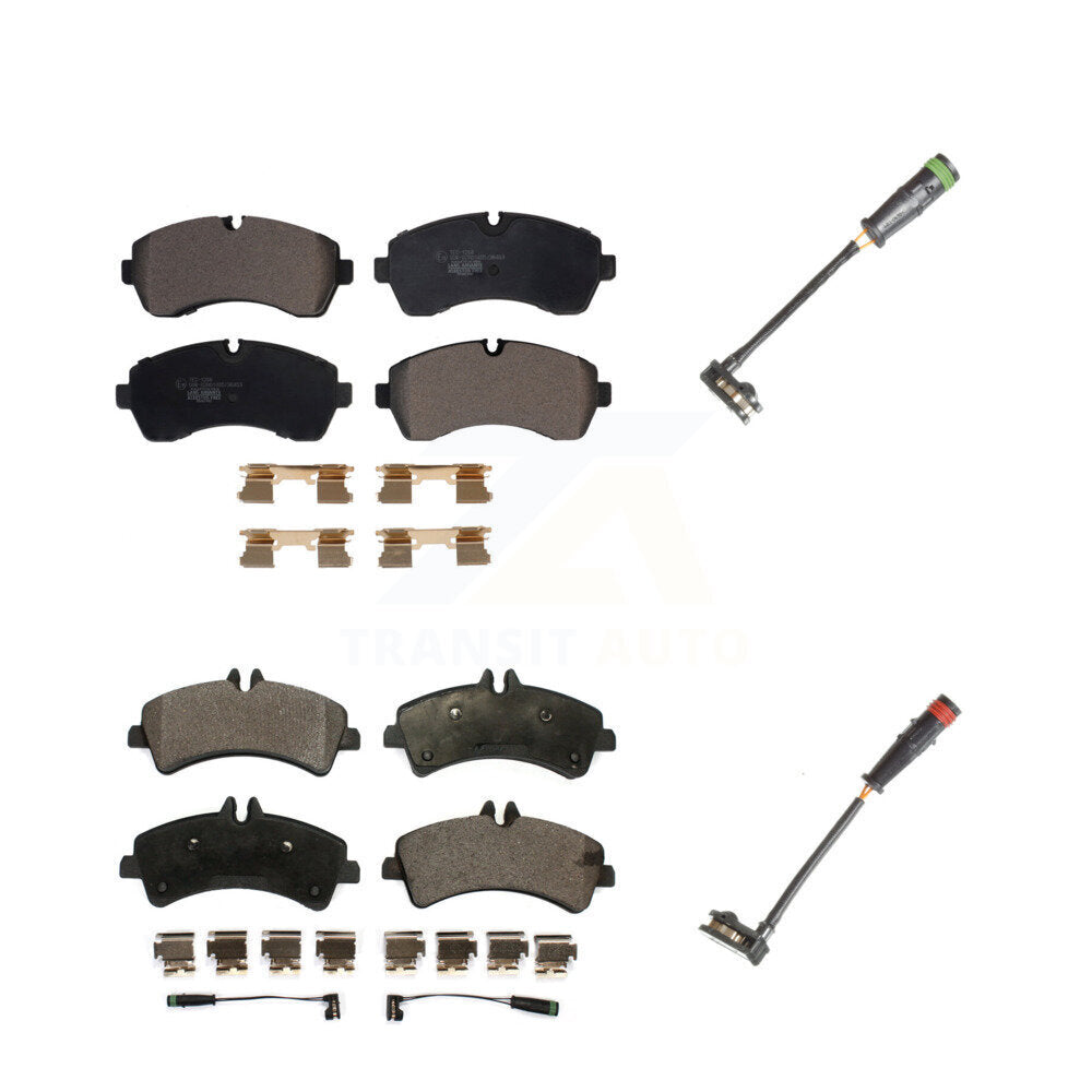 Ceramic Disc Brake Pads And Extra Wear Sensors Front Rear Kit For