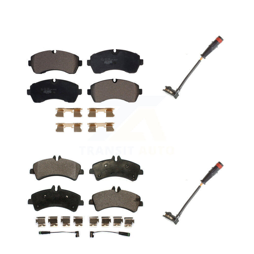 Ceramic Brake Pads Extra Wear Sensor Front Rear Kit For Dodge Sprinter 3500 3.0L