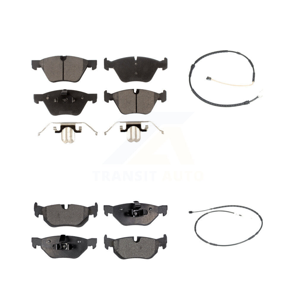 Ceramic Disc Brake Pads And Wear Sensor Front Rear Kit For 2012 BMW X1 xDrive28i