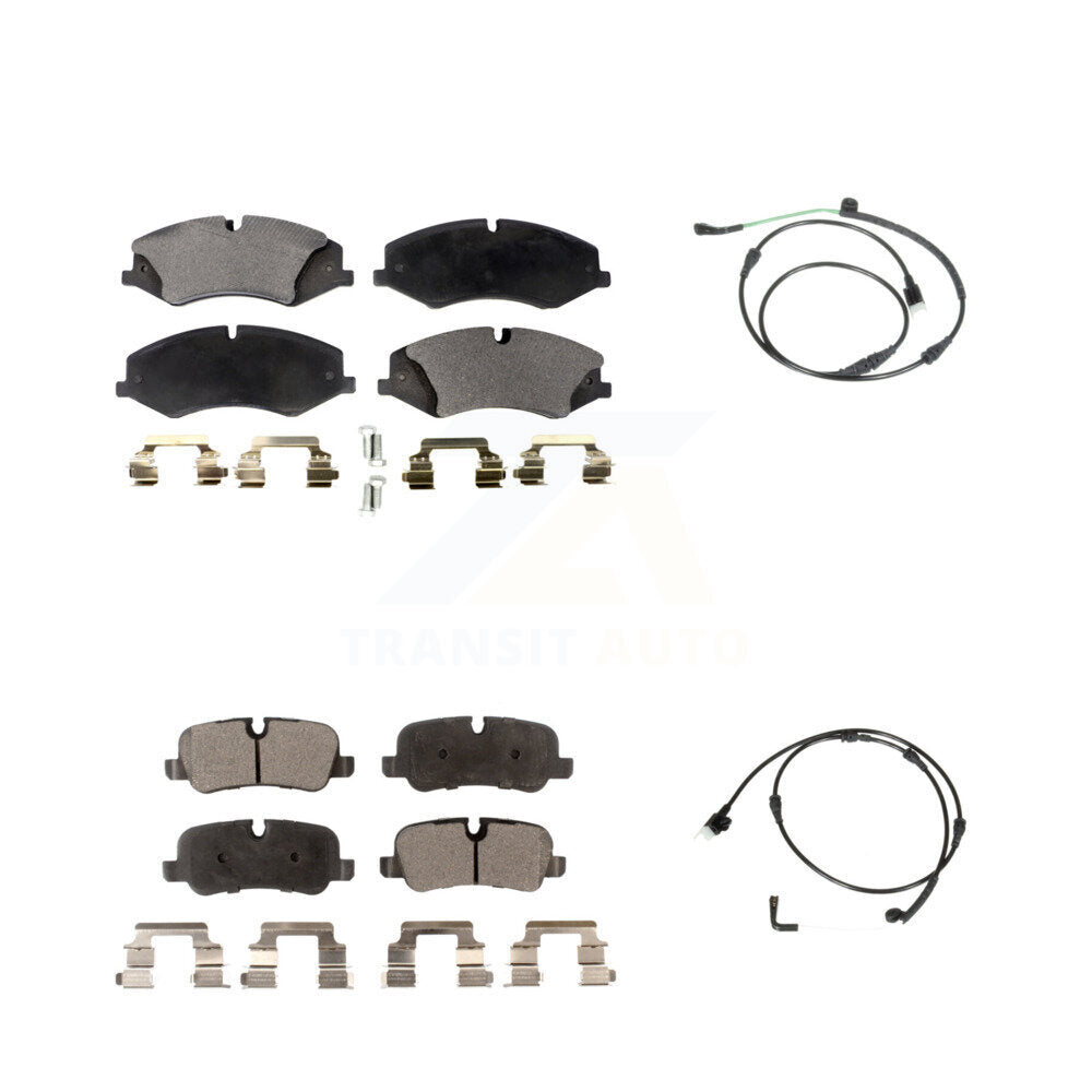 Ceramic Disc Brake Pads And Wear Sensors Front Rear Kit For Land Rover LR4