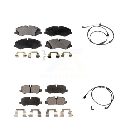 Ceramic Disc Brake Pads And Wear Sensors Front Rear Kit For Land Rover LR4