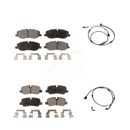 Ceramic Brake Pad & Wear Sensor Front Rear Kit For 2005-2009 Land Rover LR3 4.4L