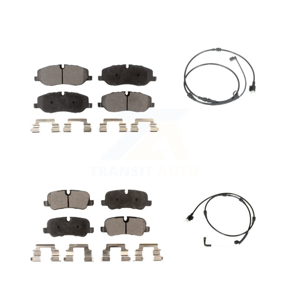 Ceramic Disc Brake Pad And Wear Sensor Front Rear Kit For Land Rover Range Sport