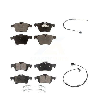 Ceramic Disc Brake Pads And Wear Sensors Front Rear Kit For Jaguar XJ