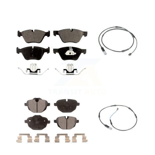 Ceramic Disc Brake Pads And Wear Sensors Front Rear Kit For BMW 528i