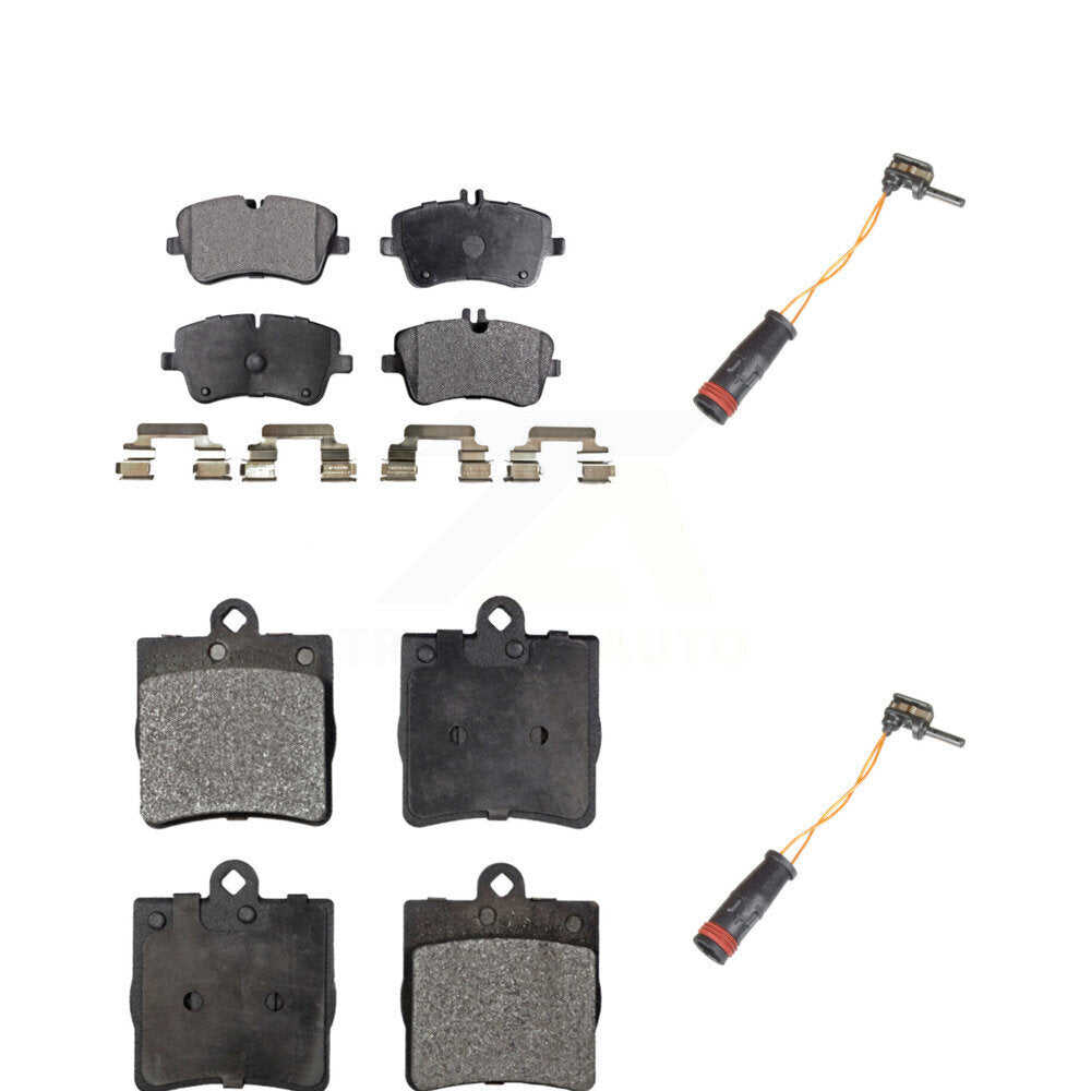 Ceramic Disc Brake Pads & Wear Sensor Front Rear Kit For Mercedes-Benz C230 C240