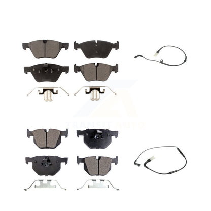 Ceramic Disc Brake Pads And Wear Sensors Front Rear Kit For BMW 525i