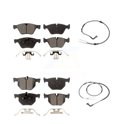 Ceramic Disc Brake Pads And Wear Sensors Front Rear Kit For 2006 BMW 330i