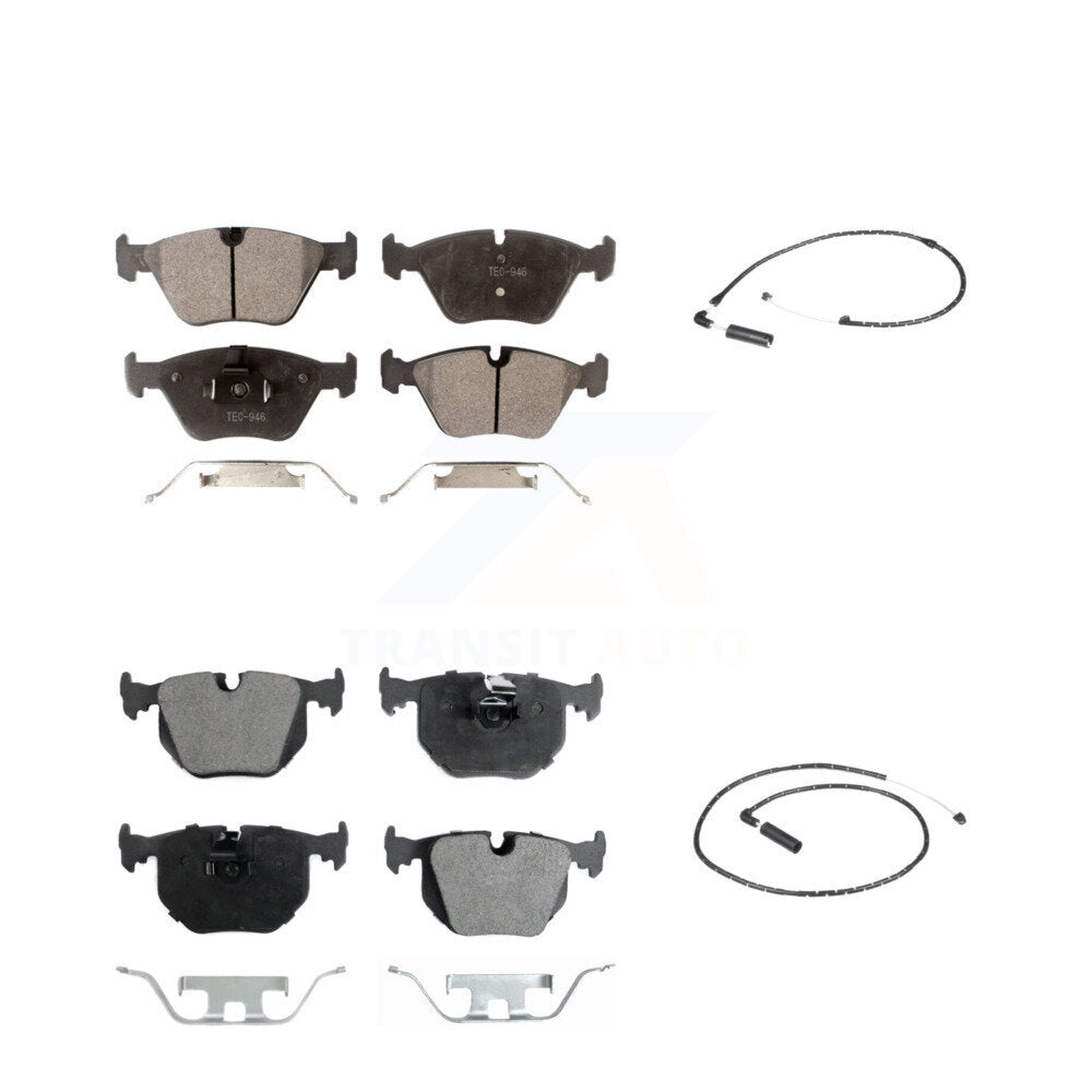 Ceramic Disc Brake Pads And Wear Sensors Front Rear Kit For 2004-2010 BMW X3