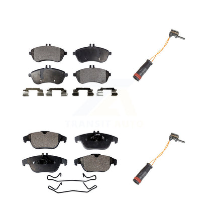 Ceramic Brake Pads & Wear Sensor Front Rear Kit For Mercedes-Benz C300 C250 C230
