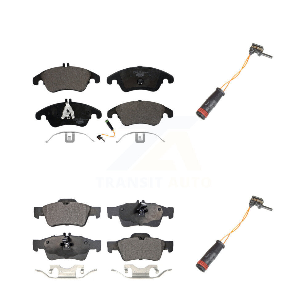 Ceramic Brake Pad & Extra Wear Sensor Front Rear Kit For Mercedes-Benz E350 E250