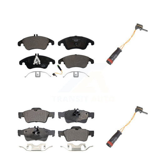 Ceramic Brake Pad & Extra Wear Sensor Front Rear Kit For Mercedes-Benz E350 E250