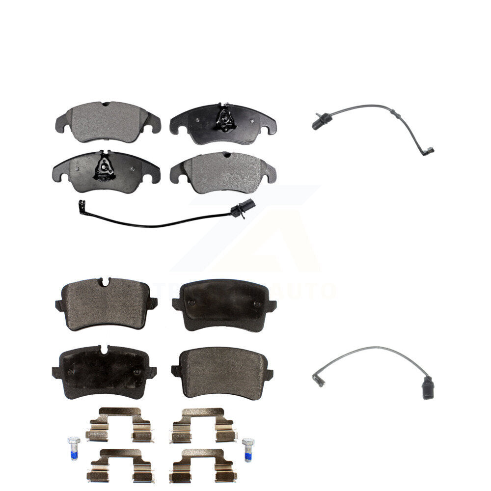 Ceramic Disc Brake Pad & Extra Wear Sensor Front Rear Kit For Audi A7 Quattro A6