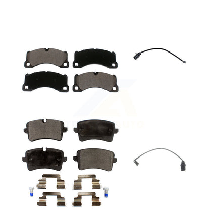 Ceramic Disc Brake Pads & Wear Sensor Front Rear Kit For 2017 Porsche Macan 2.0L