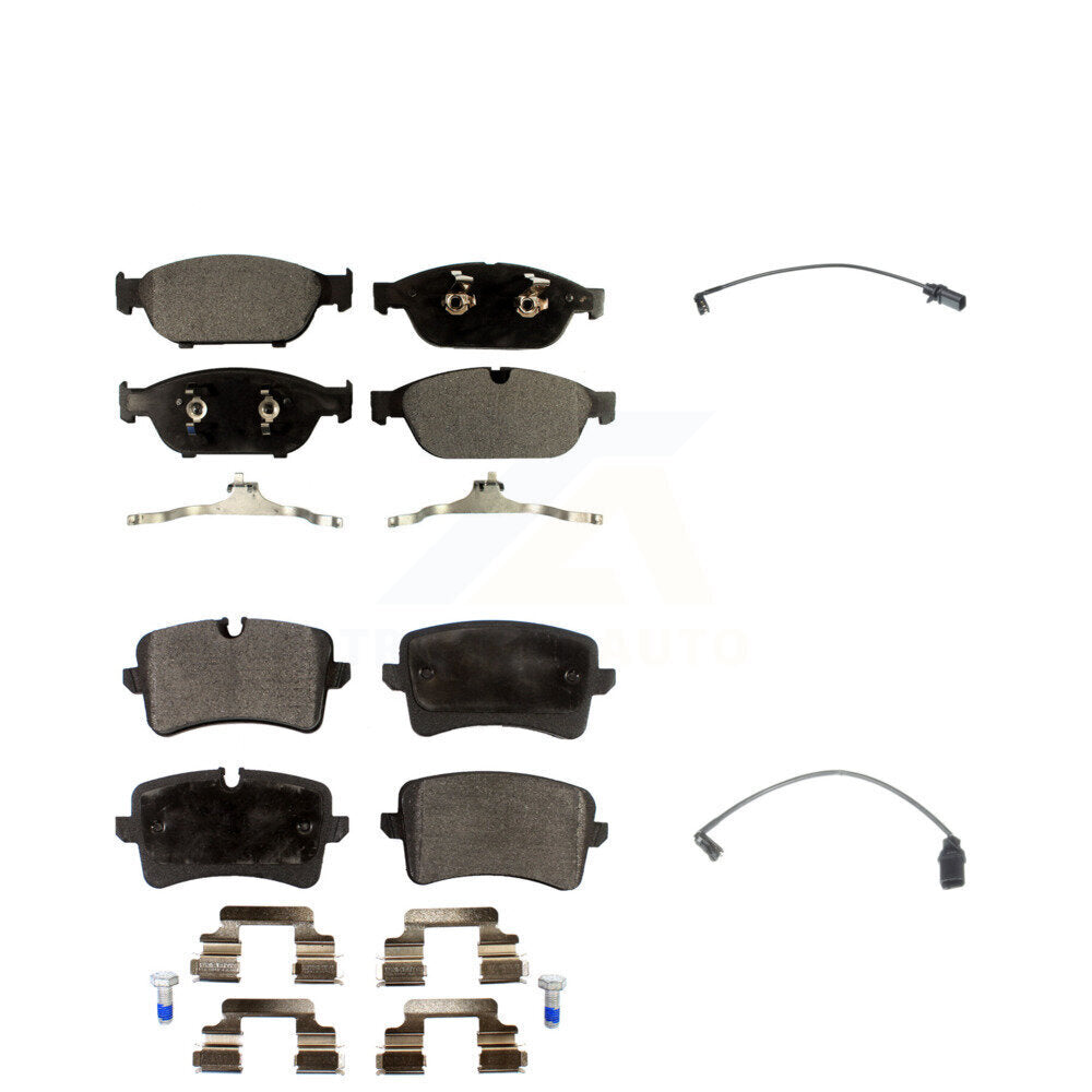 Ceramic Disc Brake Pads And Wear Sensors Front Rear Kit For Audi A6 Quattro