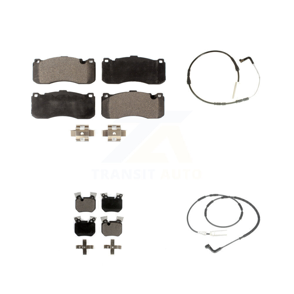 Ceramic Disc Brake Pads & Wear Sensor Front Rear Kit For 2008-2010 BMW 135i 3.0L