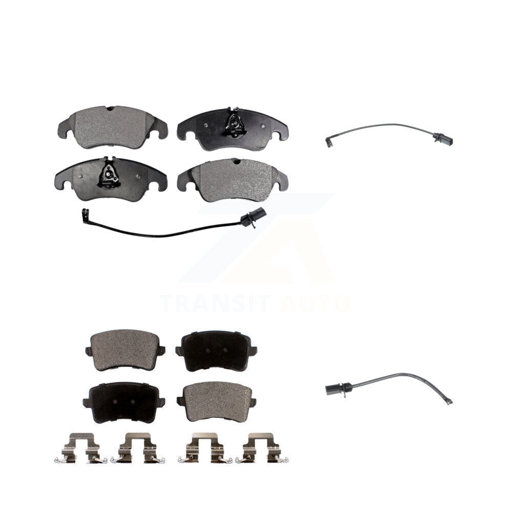 Ceramic Disc Brake Pads And Extra Wear Sensors Front Rear Kit For Audi Q5