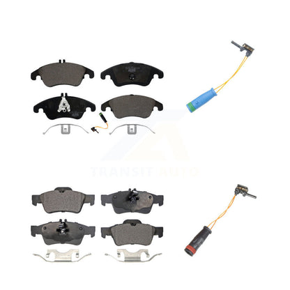 Ceramic Disc Brake Pad & Extra Wear Sensor Front Rear Kit For Mercedes-Benz E400