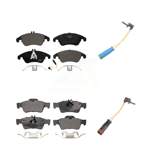 Ceramic Disc Brake Pad & Extra Wear Sensor Front Rear Kit For Mercedes-Benz E400