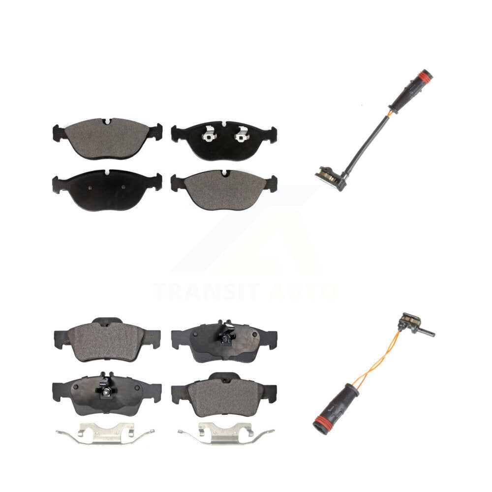 Ceramic Disc Brake Pads & Wear Sensor Front Rear Kit For Mercedes-Benz S500 S430
