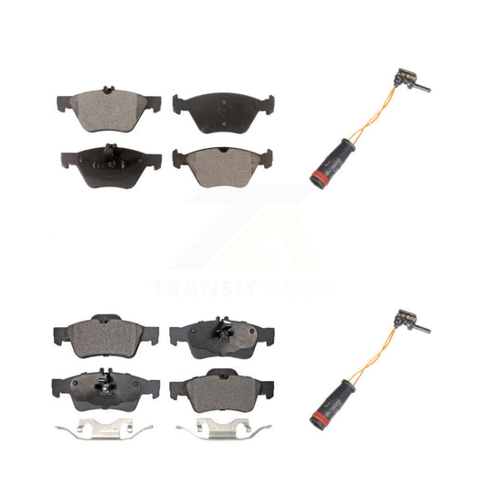 Ceramic Disc Brake Pads & Wear Sensor Front Rear Kit For Mercedes-Benz E350 E300