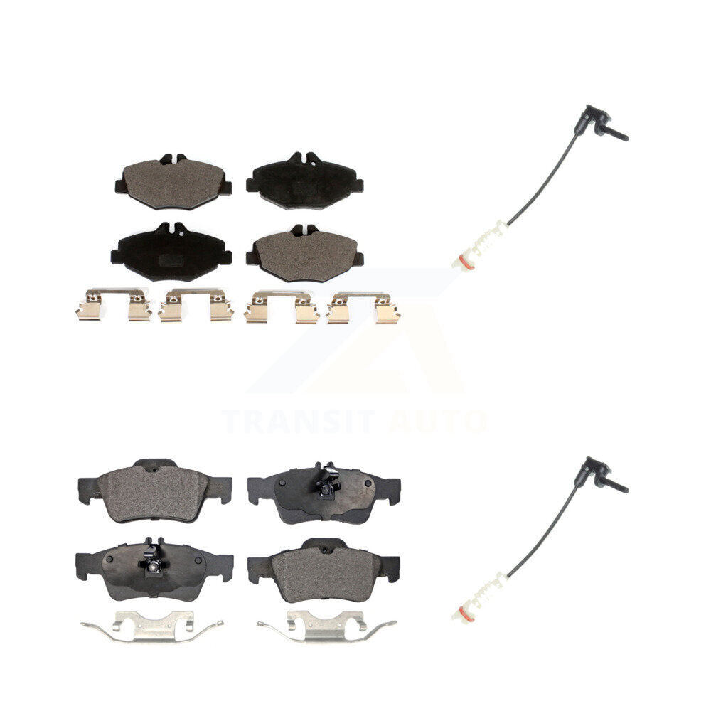 Ceramic Disc Brake Pads And Wear Sensors Front Rear Kit For Mercedes-Benz E320