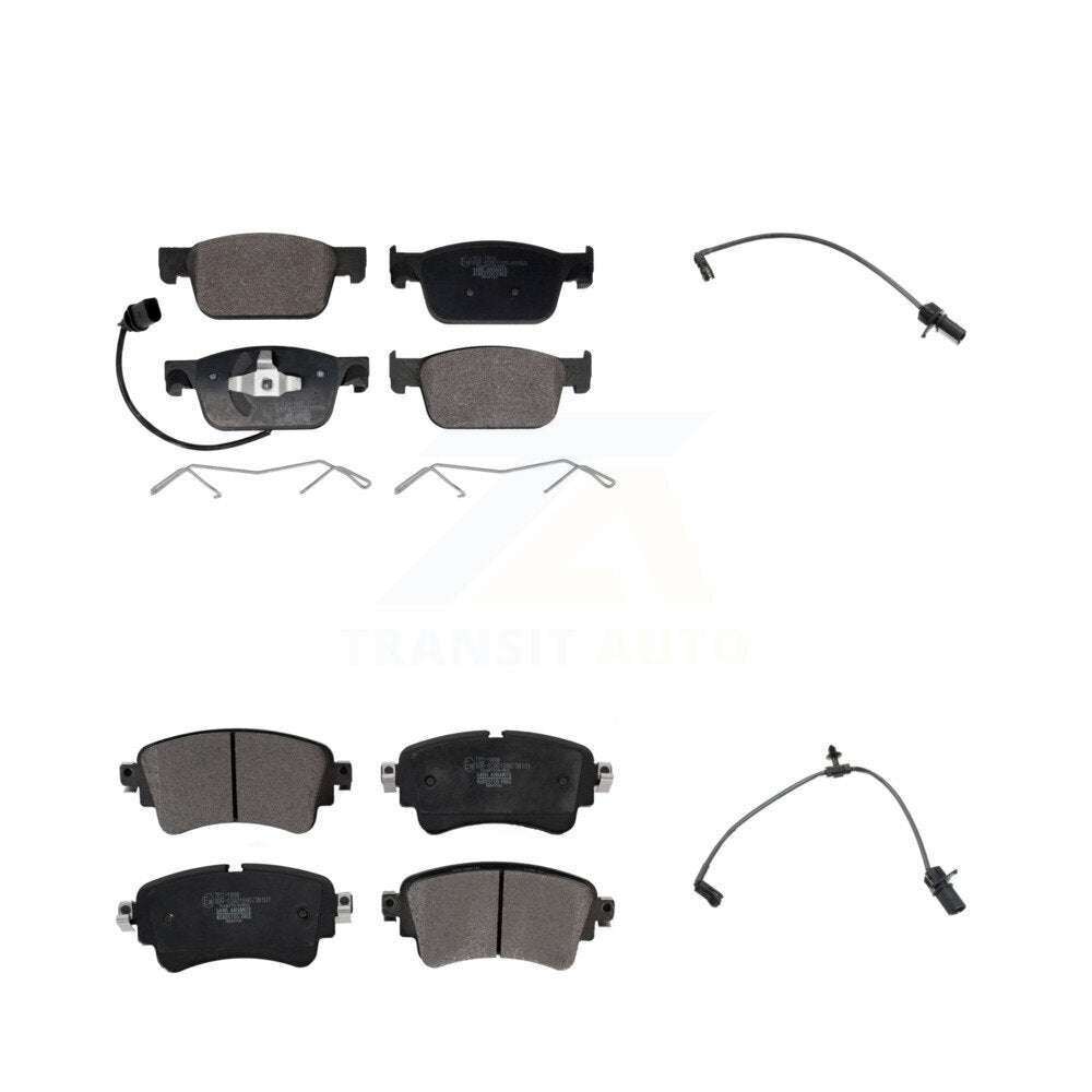Ceramic Disc Brake Pads And Extra Wear Sensor Front Rear Kit For Audi A4 Quattro