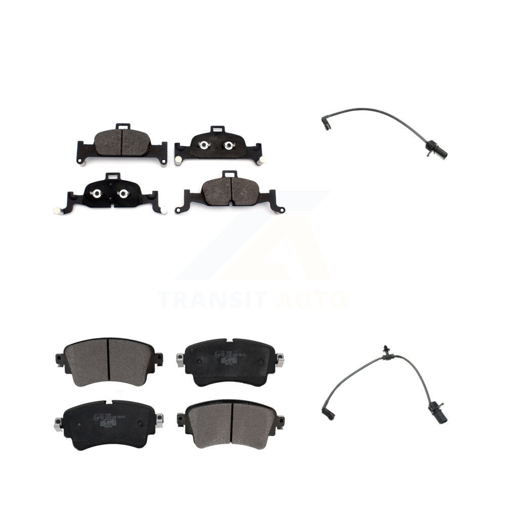 Ceramic Brake Pads & Wear Sensor Front Rear Kit For Audi A4 Quattro A5 Sportback