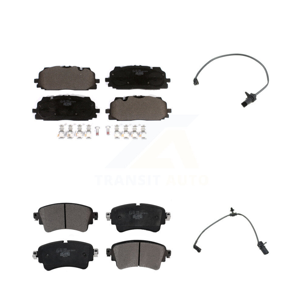 Ceramic Disc Brake Pads And Wear Sensors Front Rear Kit For Audi S5 Sportback S4