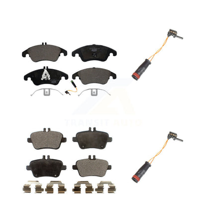 Ceramic Disc Brake Pad Extra Wear Sensor Front Rear Kit For Mercedes-Benz SLK350