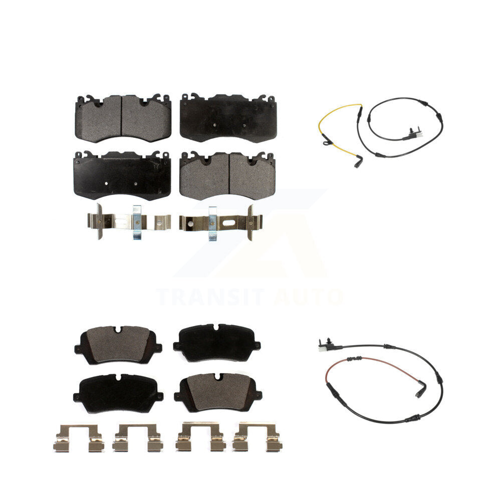 Ceramic Disc Brake Pad And Wear Sensor Front Rear Kit For Land Rover Range Sport