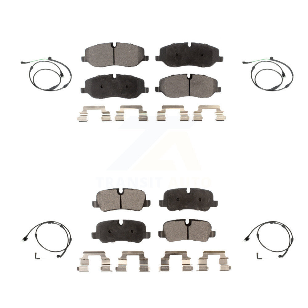 Ceramic Brake Pad & Wear Sensor Front Rear Kit For 2005-2009 Land Rover LR3 4.4L