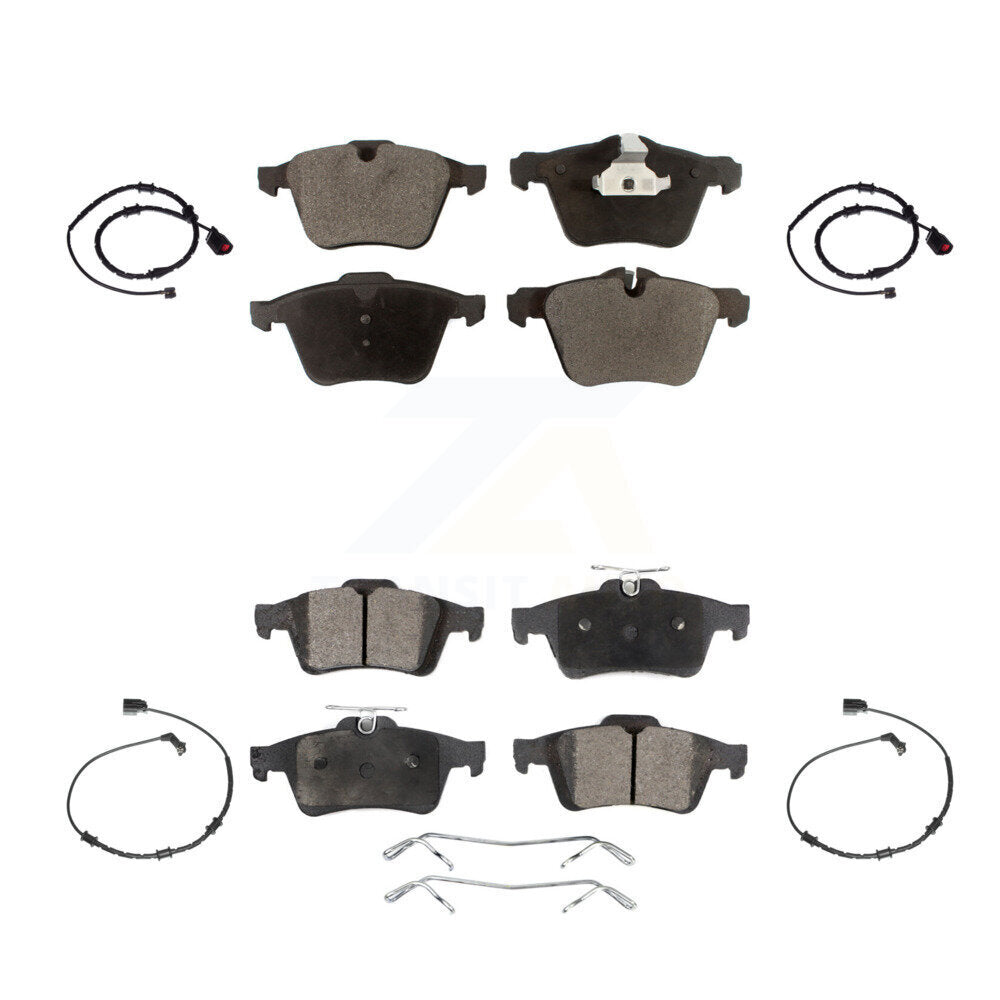 Ceramic Disc Brake Pads And Wear Sensors Front Rear Kit For Jaguar XJ
