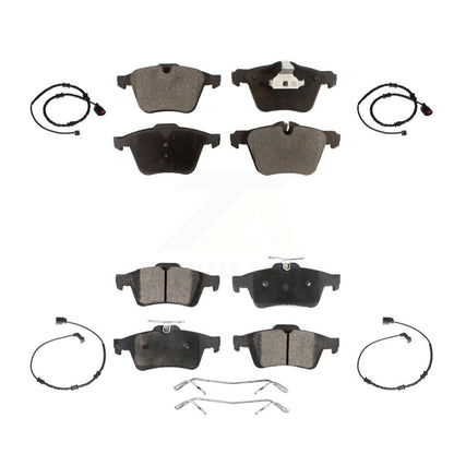 Ceramic Disc Brake Pads And Wear Sensors Front Rear Kit For Jaguar XJ