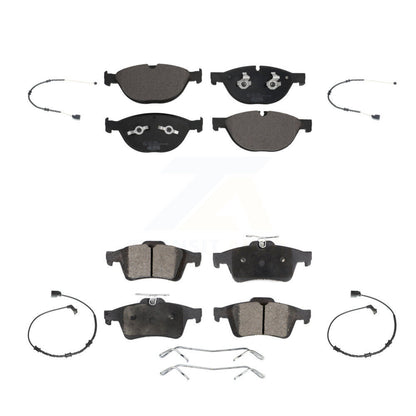 Ceramic Disc Brake Pads And Wear Sensors Front Rear Kit For Jaguar XJ