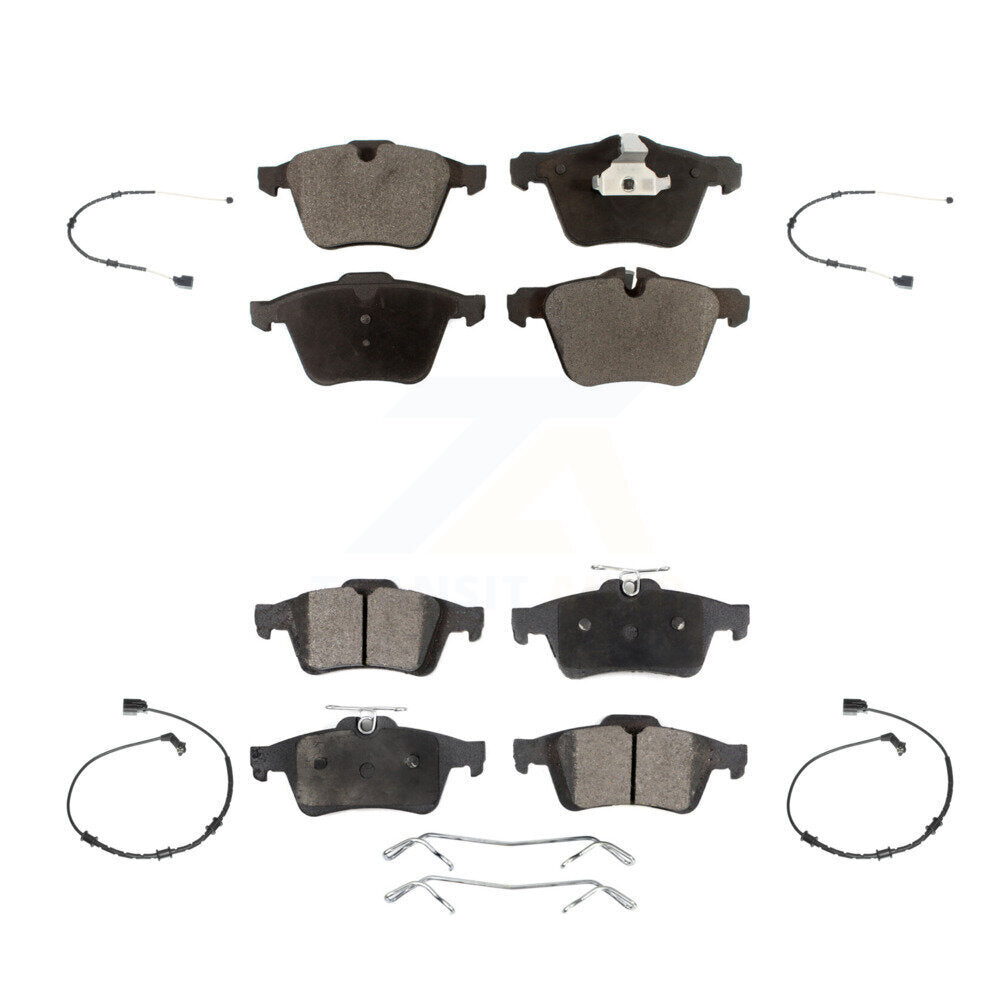Ceramic Disc Brake Pads And Wear Sensors Front Rear Kit For Jaguar XJ