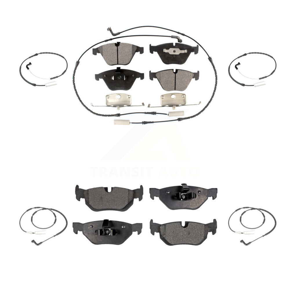 Ceramic Disc Brake Pad Extra Wear Sensor Front Rear Kit For BMW 328i xDrive 3.0L