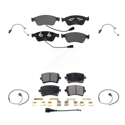 Ceramic Disc Brake Pads & Extra Wear Sensor Front Rear Kit For 2011 Audi S6 5.2L