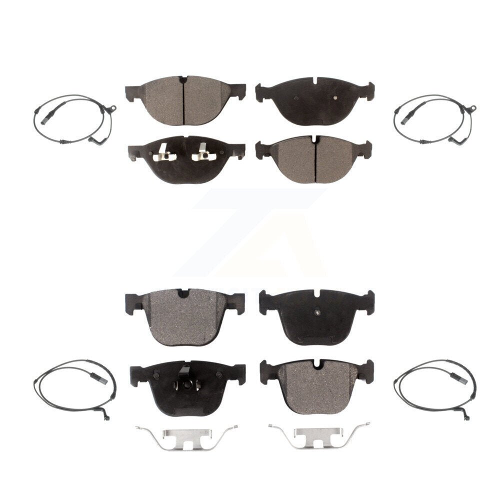 Ceramic Disc Brake Pads And Wear Sensor Front Rear Kit For 2009 BMW X6 xDrive50i