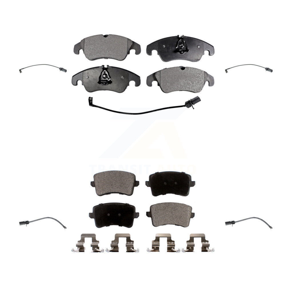 Ceramic Disc Brake Pads And Extra Wear Sensors Front Rear Kit For Audi Q5