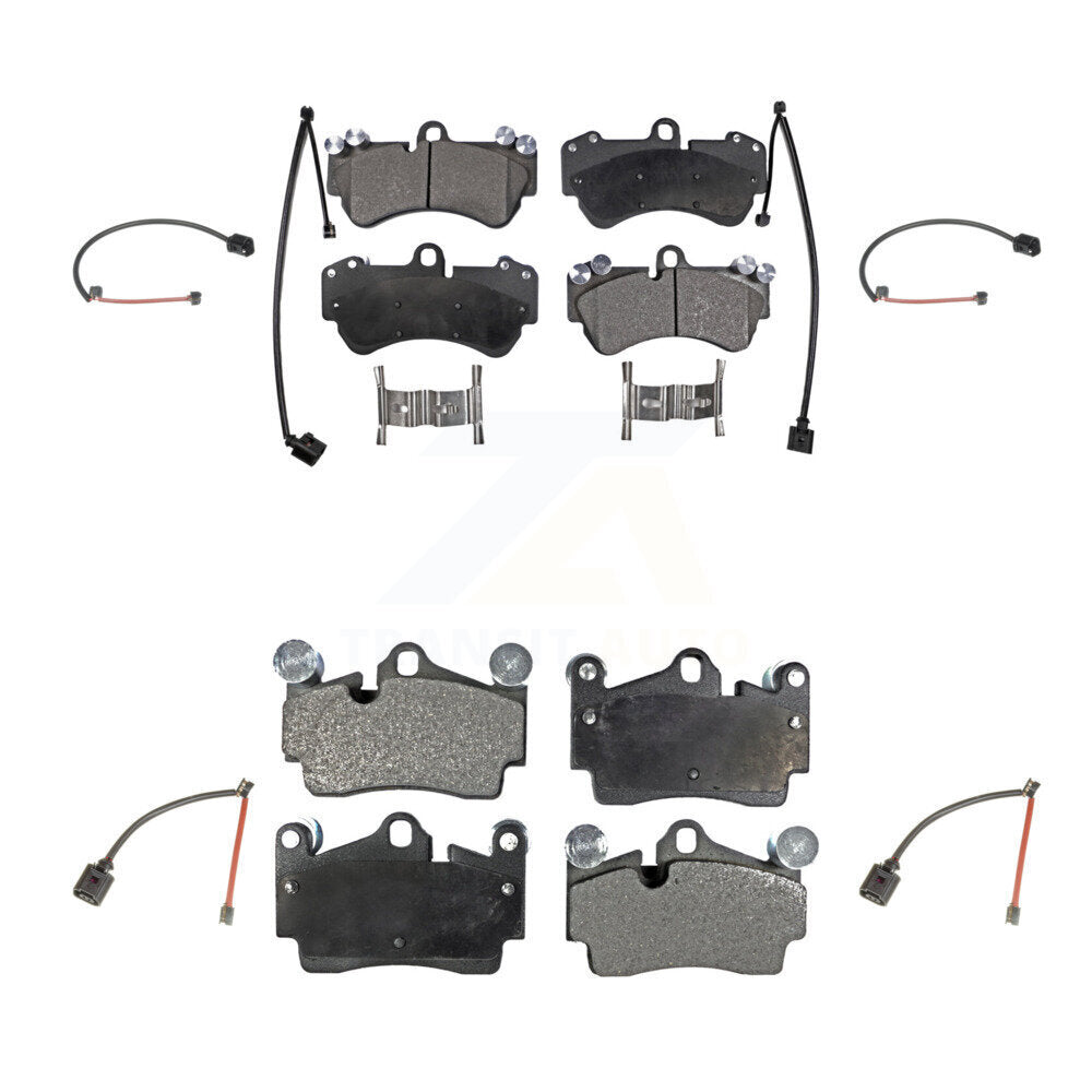 Ceramic Disc Brake Pads And Wear Sensors Front Rear Kit For Porsche Cayenne